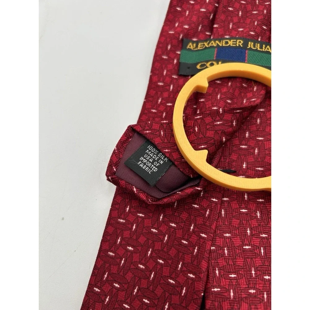 Alexander Julian Colours Blue Geometric &‎ Red Hot Necktie Lot of 2